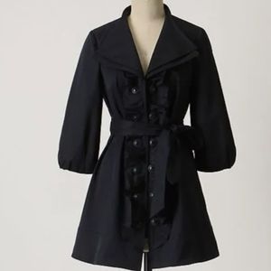 ANTHROPOLOGY IDRA NAVY RAINCOAT/JACKET 4